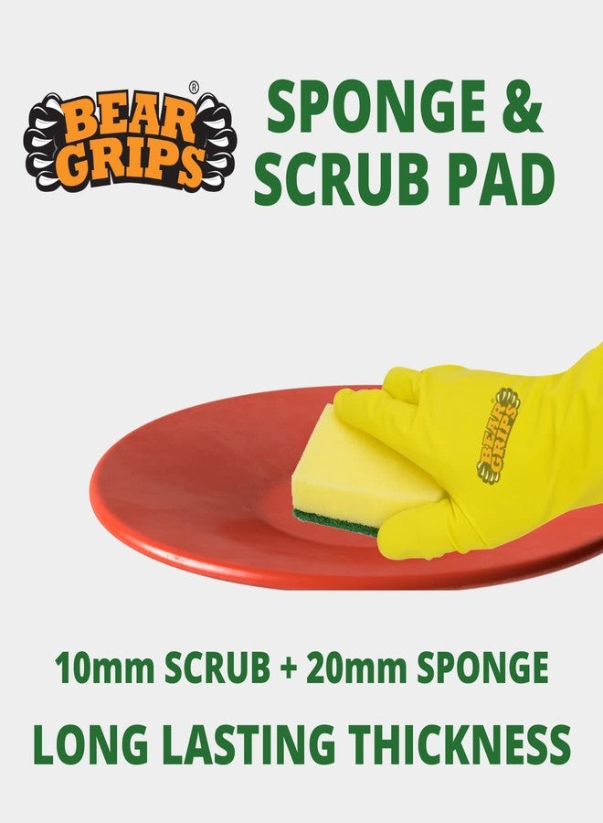 BEAR GRIPS Sponge Scrub pad for Utensils Cleaning in Kitchen Long Lasting Stain Removal Scrubber for Dish wash Liquid - Pack of 9 - Image 3